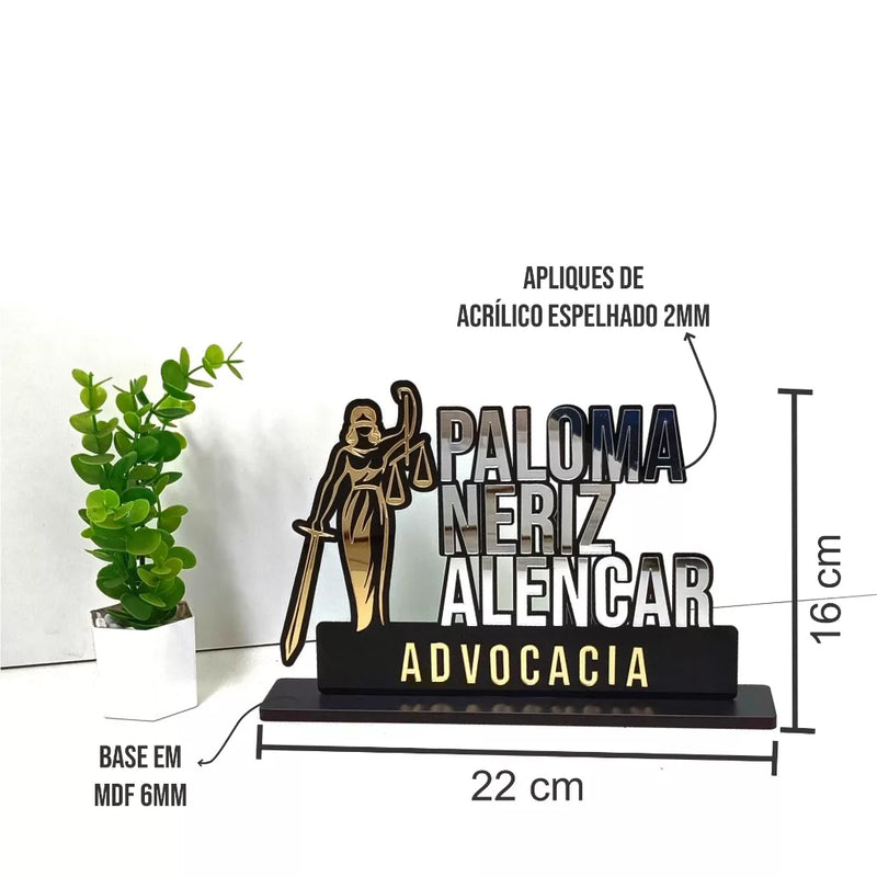 Placa Profissão Personalizada Com Nome Advocacia Advogado (Personalizado)