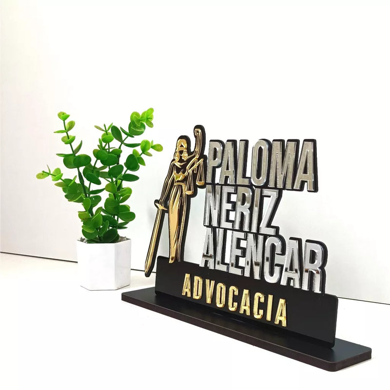 Placa Profissão Personalizada Com Nome Advocacia Advogado (Personalizado)