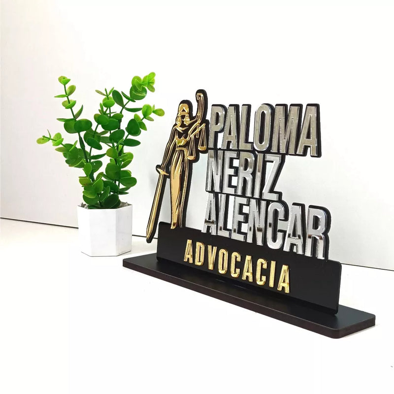 Placa Profissão Personalizada Com Nome Advocacia Advogado (Personalizado)