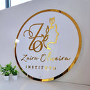 Sua Logo Personalizada em Acrílico Espelhado com Base 2mm Cores Rose, Prateado, Dourado, Lilas, Bronze, Azul, Vermelho