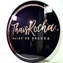 Sua Logo Personalizada em Acrílico Espelhado com Base 2mm Cores Rose, Prateado, Dourado, Lilas, Bronze, Azul, Vermelho