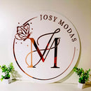 Sua Logo Personalizada em Acrílico Espelhado com Base 2mm Cores Rose, Prateado, Dourado, Lilas, Bronze, Azul, Vermelho