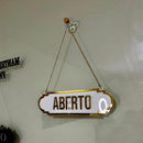Placa de Aberto/Fechado em Acrílico Espelhado de Dupla Face